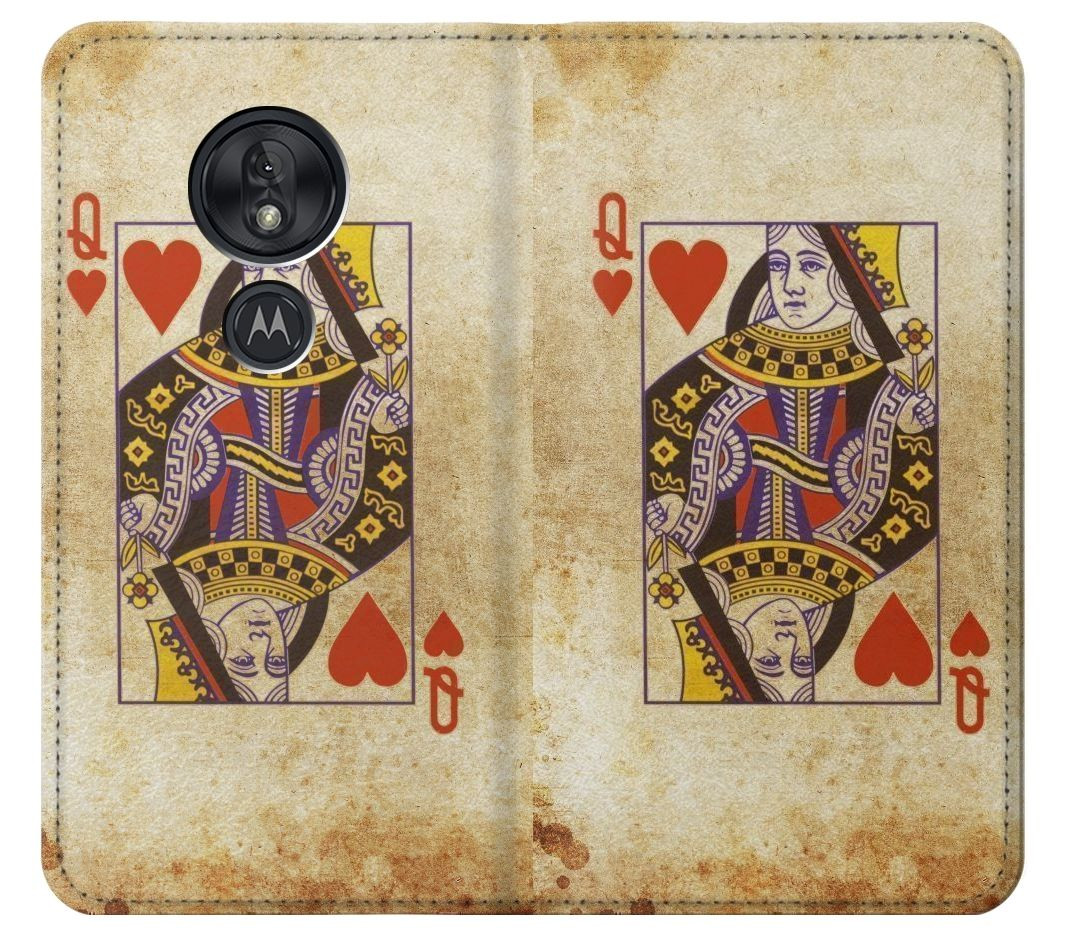 S2833 Poker Card Queen Hearts Case For Motorola Moto G7 Play